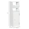 White MDF Bathroom Cabinet with Cupboard and Toilet Paper Space, 19x15x56 cm