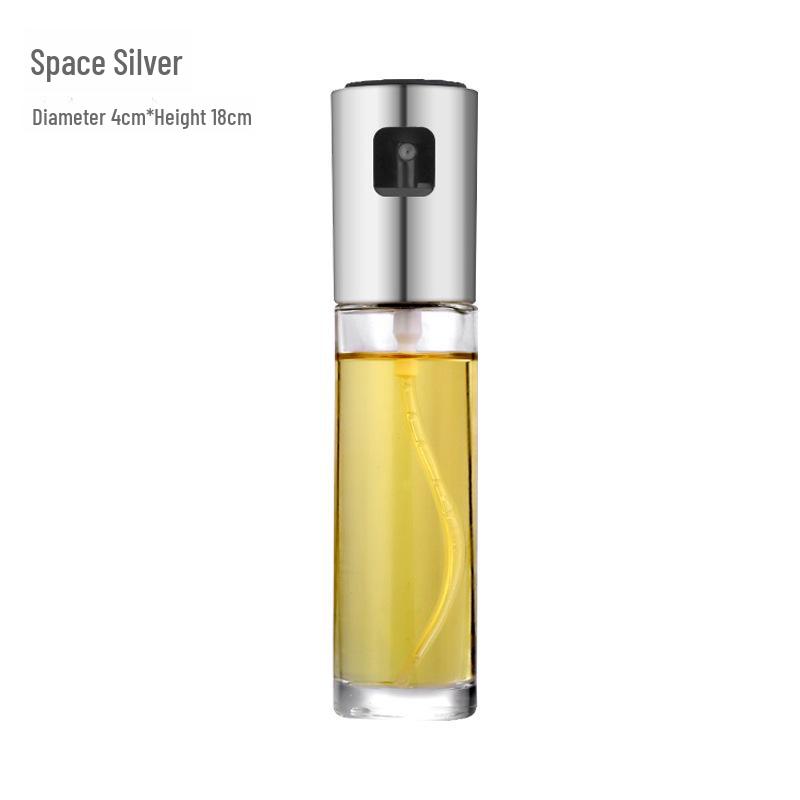Transparent Borosilicate Glass Oil & Vinegar Spray Bottle - Push-Type for Kitchen Seasoning