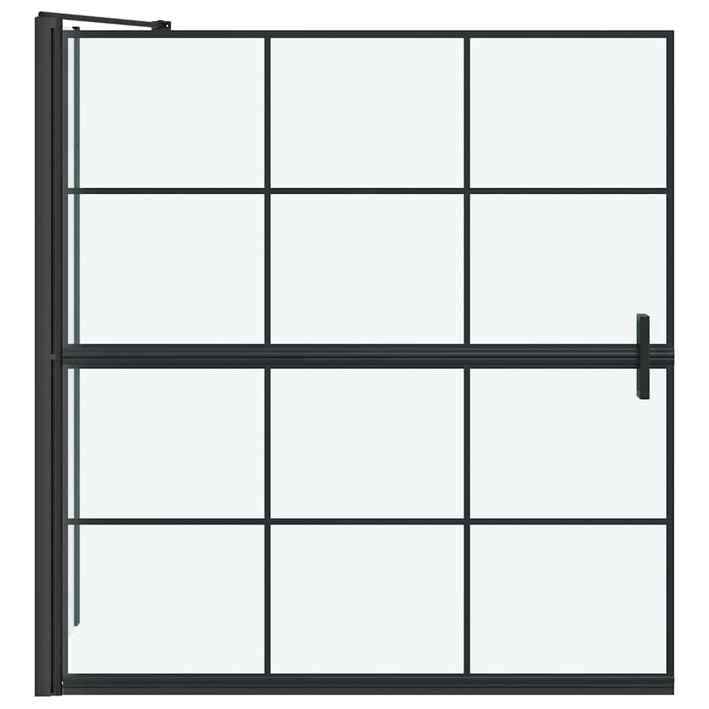 Black and Transparent Shower Screen 116 X 68 X 128 Cm