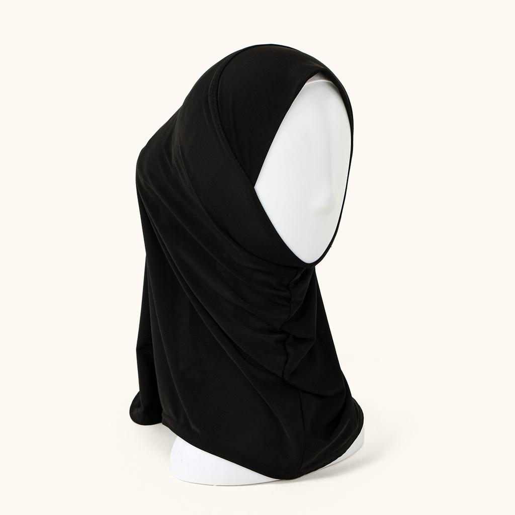 Small Size Cotton Jersey Instant Hijab Headscarf For Children Muslim Solid Plain Color Ready To Wear Hijabs Full Cover Neck