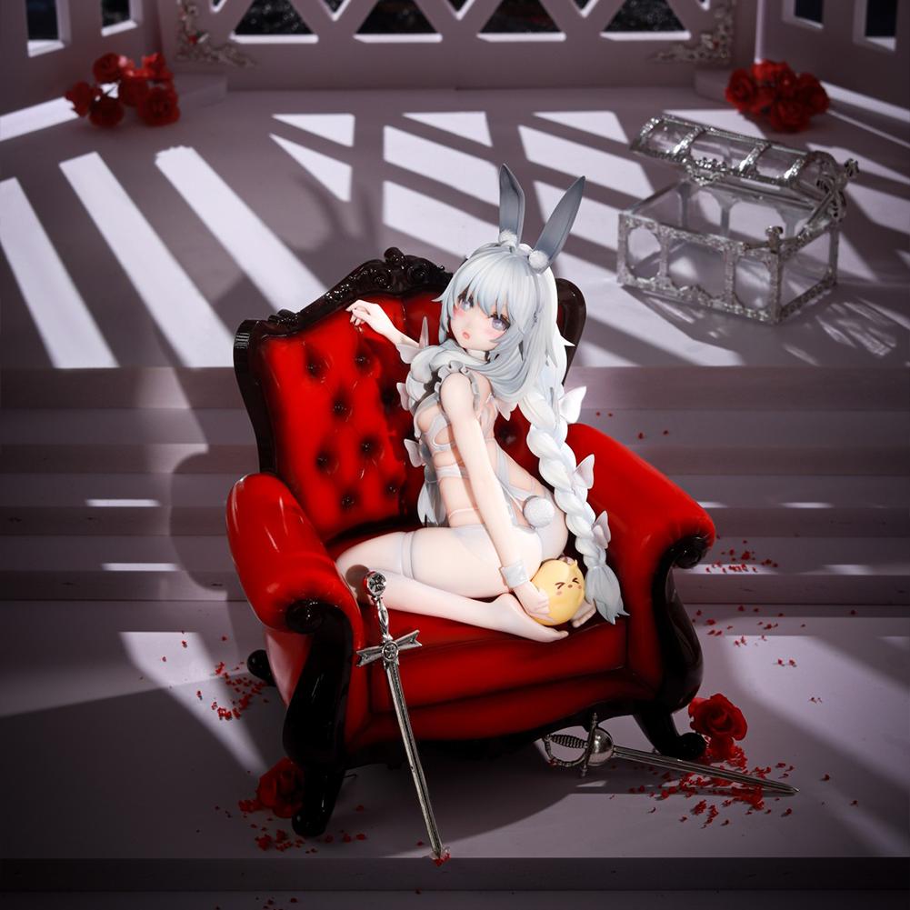 Anime Game Figure MNF Le Malin Figure Lazy White Bunny girl figurine Dress Up kneeling position Action Figure Adult Model Gifts