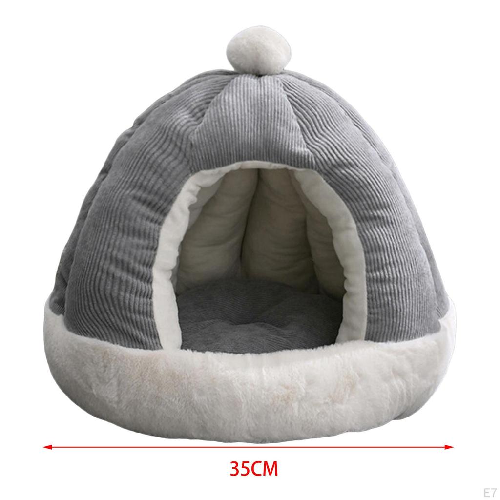 Cat Bed Dog with Removable Washable Cushion Kennel Decorative Slip Villa Shelter for