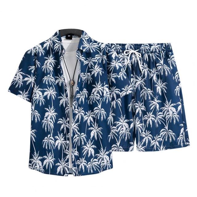 Beach Clothes For Men 2 Piece Set Hawaiian Shirt and Shorts Set Men Fashion Clothing Printing Casual Outfits Summer Beachwear