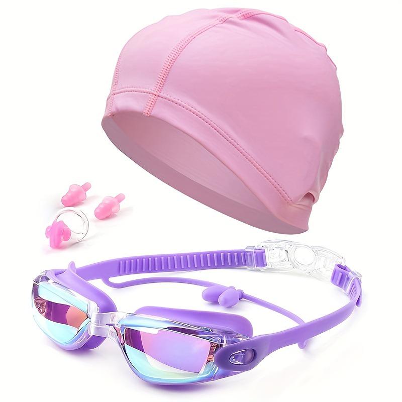 

Комплект из противотуманных гальванических очков для плавания унисекс с силиконовым зажимом для носа, берушами и полиуретановой шапочкой