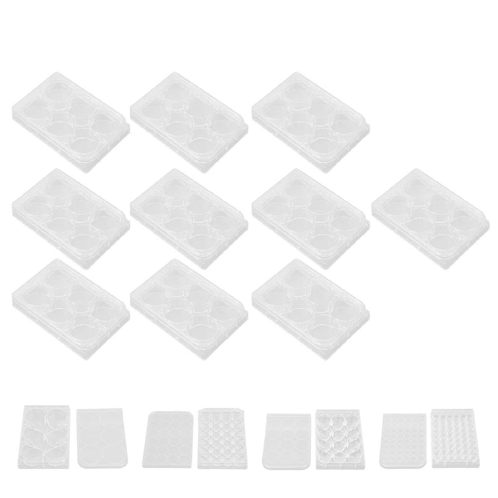 10 bucăți placă de cultură cu grosime uniformă, foarte transparentă, placă de cultură a țesuturilor cu capac pentru laborator