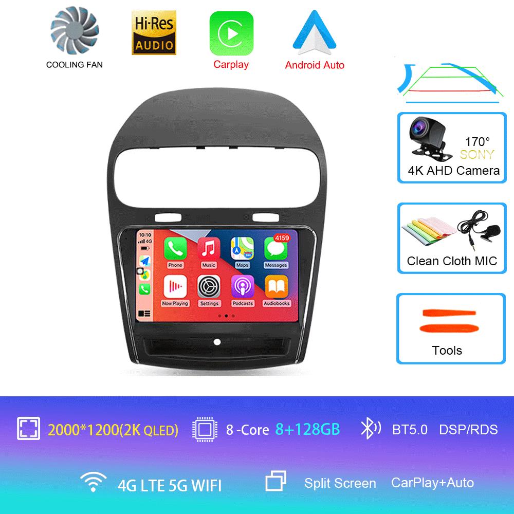 Android 14 Car Radio Carplay Auto For Dodge Journey JC 2011 2012 2013 - 2020 GPS Multimedia Player 360 Camera Video 2 Din Stereo