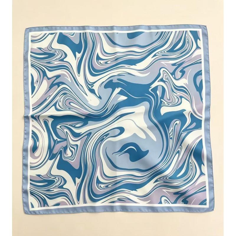 70x70cm Lightweight Cotton Silk Square Scarf With Boho Floral Print Breathable Neck Wrap Women