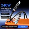 240W Braided Fast Charging Data Cable with OLED Display for Apple & Huawei