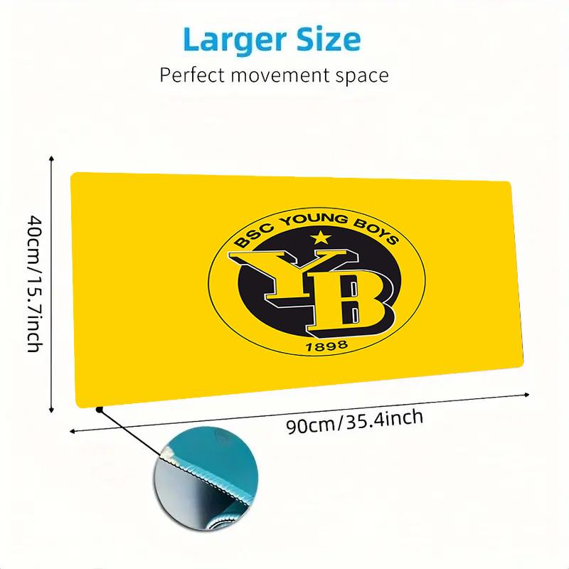 BSC Young Boys Farbiges Mauspads Großes Gaming-Tischkissen Rutschfeste Laptop-Tablet-Große Mauspads XXL-Matte Mini-PC-Spielmatte Mit Verriegeltem Rand