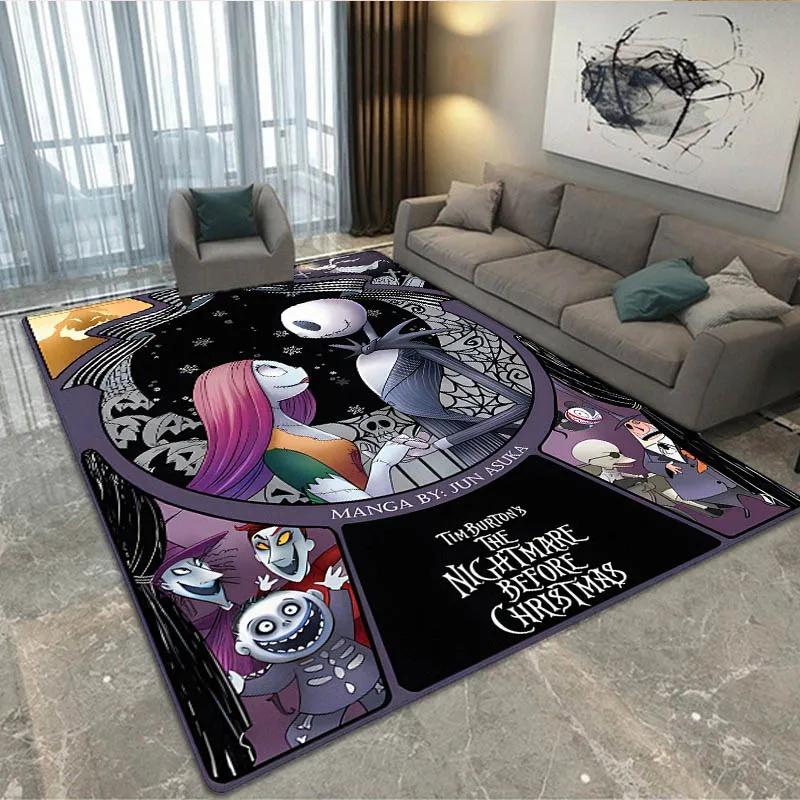 Halloween The Nightmare Before Christmas Teppich Wohnzimmer Schlafzimmer Teppich Rutschfester Teppich Zuhause Schlafzimmer Dekoration Geburtstagsgeschenk