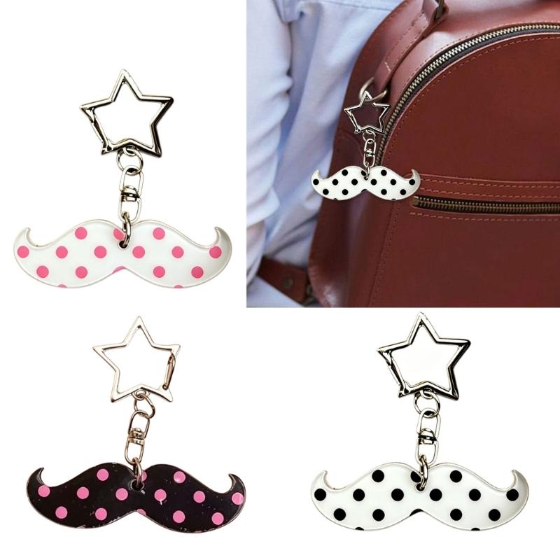 Charming Mustache Shaped Acrylic Keychain Excellent As A Gift Or Personal Accessory 5Cm Long 8G Lightweight