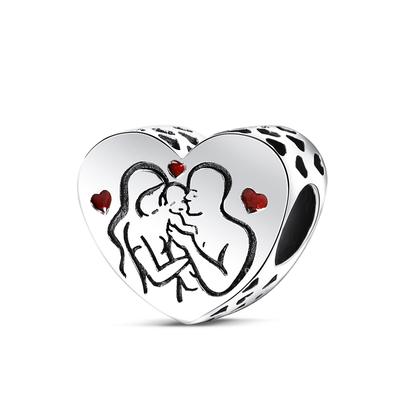 Original Charmscopper Parent-Child Heart-Shaped Pendants Fit Charms Platabracelets For Women Women Jewelry Making Diy