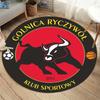 Ryczwół Sports Club Bull Silhouette Circular Area Rug Football Basketball Round Floor Carpet Gaming Chair Living Room Bedroom Home Decor Mat