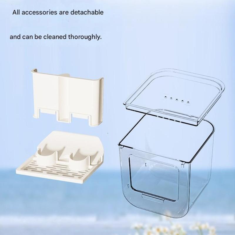 Automatic Feeding System Bird Feeder Hanging Design Prevents Food Spillage For Bird Cages Transparent ABS Durable