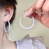 Portable Sturdy Alloy Round Earrings Jewelry Accessory for Fashionable Women Ladies Versatile for Various Occasions