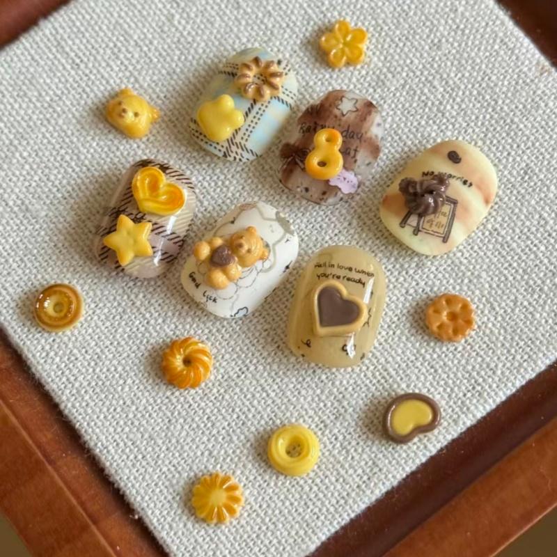 3 Piece Set Cute Cat Cream Bear Cookie Butterfly Knot 3D Nail Art Silicone Molds Decoration Moulds for Beauty Nail