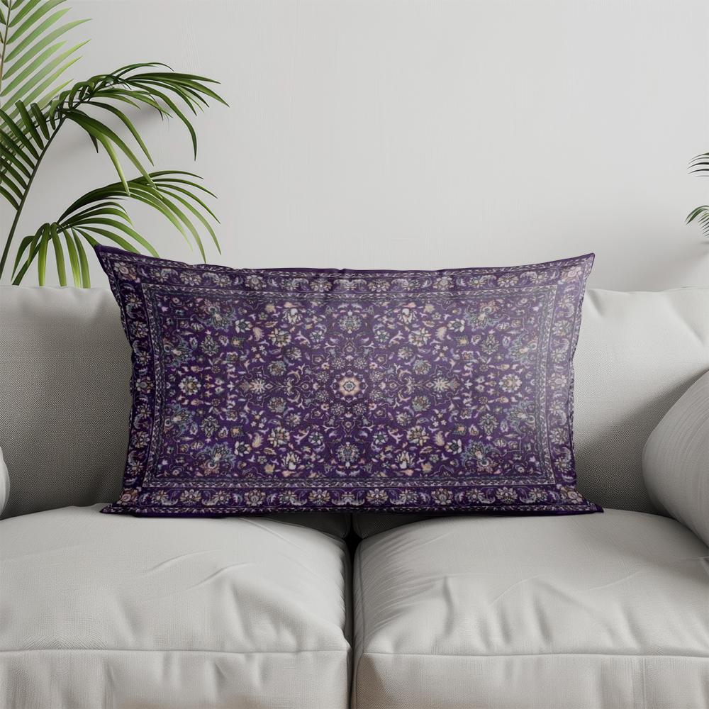 Home Decor Exotic Purple Patterned Pillowcase Suitable For Sofa Bedroom Car Pillow Cover Cushion Rectangular Back Cushion