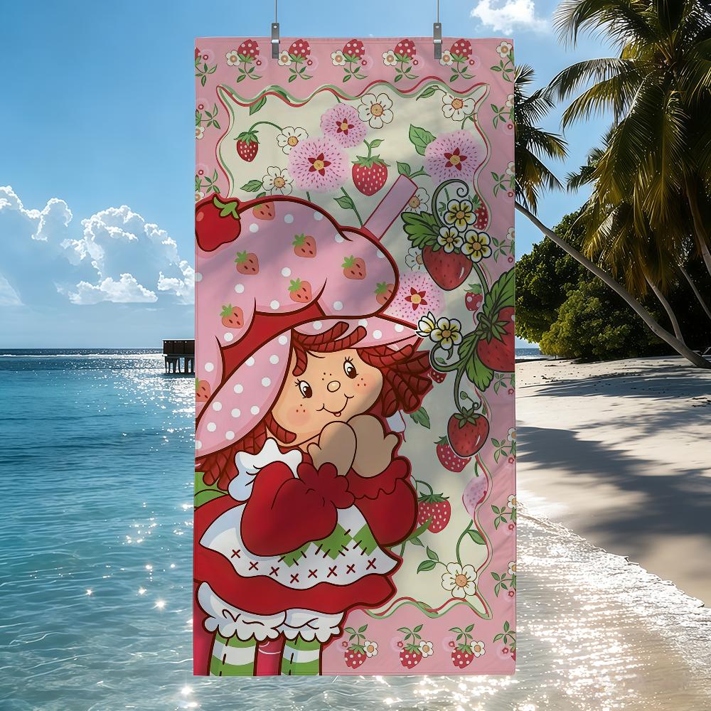 Cute S-strawberry Cartoon S-shortcake-S Towel Quick Drying Beach Towels Are Suitable For Swimming Pools Camping Yoga And The Gym
