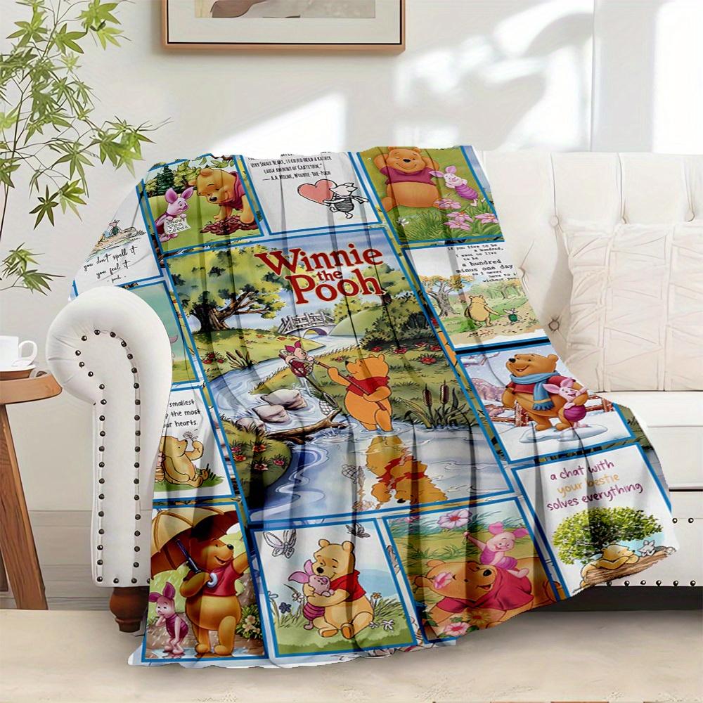 

1 pc Flannel Winnie the Pooh Cartoon Pattern Bed Blanket Sofa Blanket Gift Home Decoration Pillow Cover Cushion Cover ation Birthday Giftc17 130x150cm