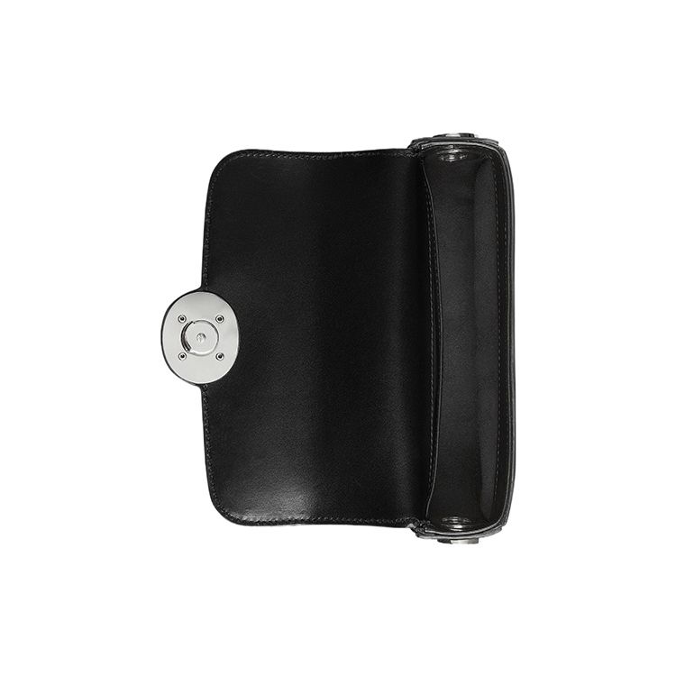 Gucci Petite GG Doppel-G-Logo Abnehmbare Kette Druckverschluss Leder Handtasche Mini Damenhandtasche Schwarz 760194-AABSG-1000