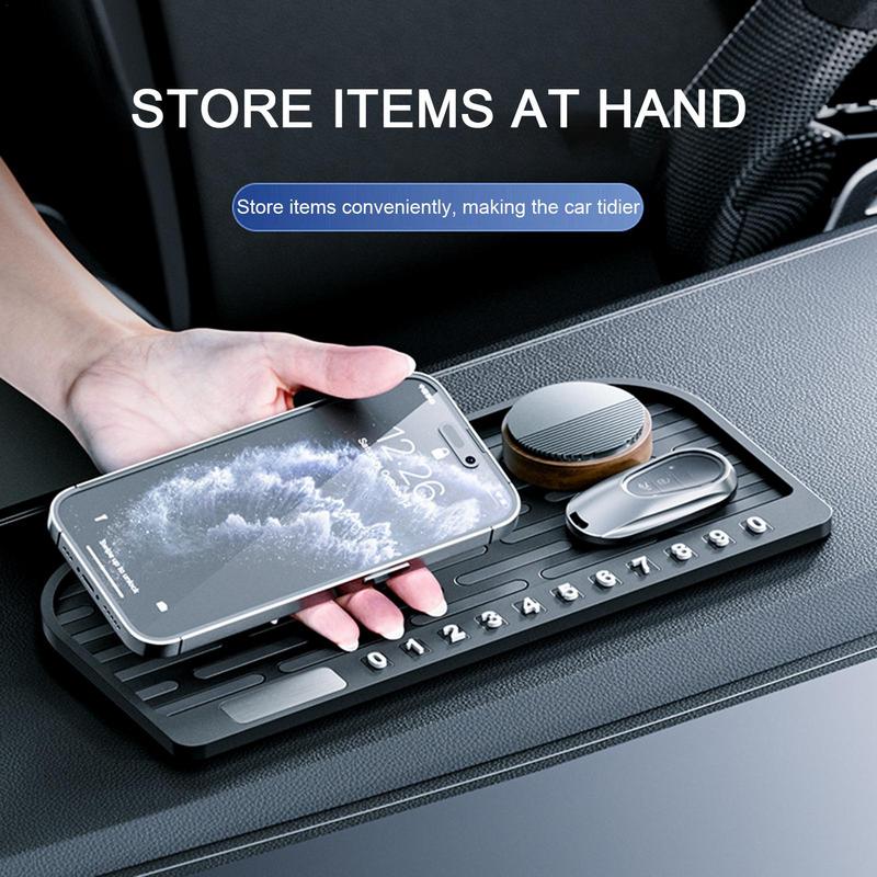 Car Anti-Slip Mat Dashboard Mat For Accessories Multi-functional Mat Non-Slip With Temporary Parking Number For Phones