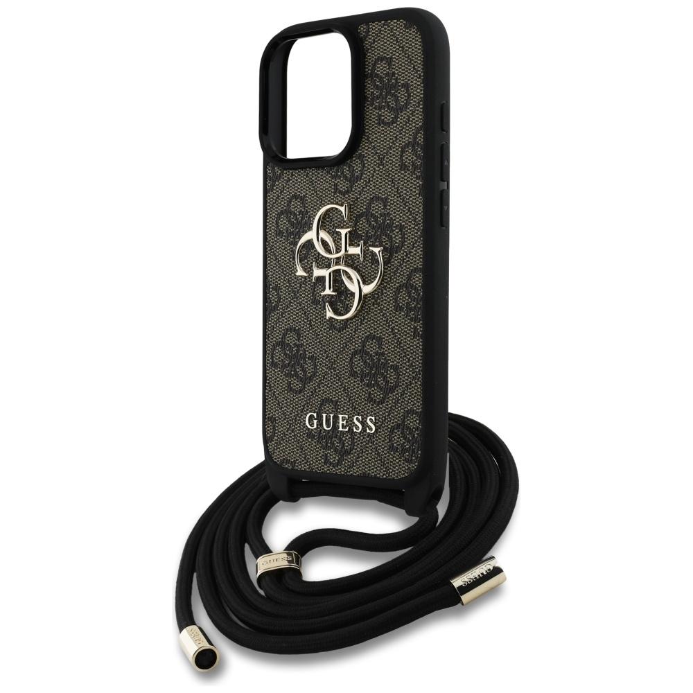 Custodia per iPhone 16 Pro Max Guess a Tracolla Marrone