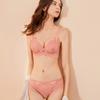 French Underwear Women's Sexy Ultra-thin Floral Lace Large Size Underwear Large Breasts Small Anti-sagging Bra