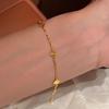 2026 Exquisite Gold Brushed Four-Leaf Clover Bracelet: High-End Chinese Design for Women