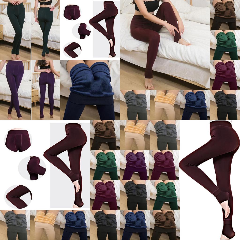 Women Winter Thick Warm Fleece Lined Thermal Stretchy Skinny Leggings Pants For Cozy Cold Days
