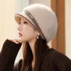 Autumn and Winter Women's Warm Rabbit Fur Knitted Hat Fashion Basin Hat Cold Protection Ear Hat
