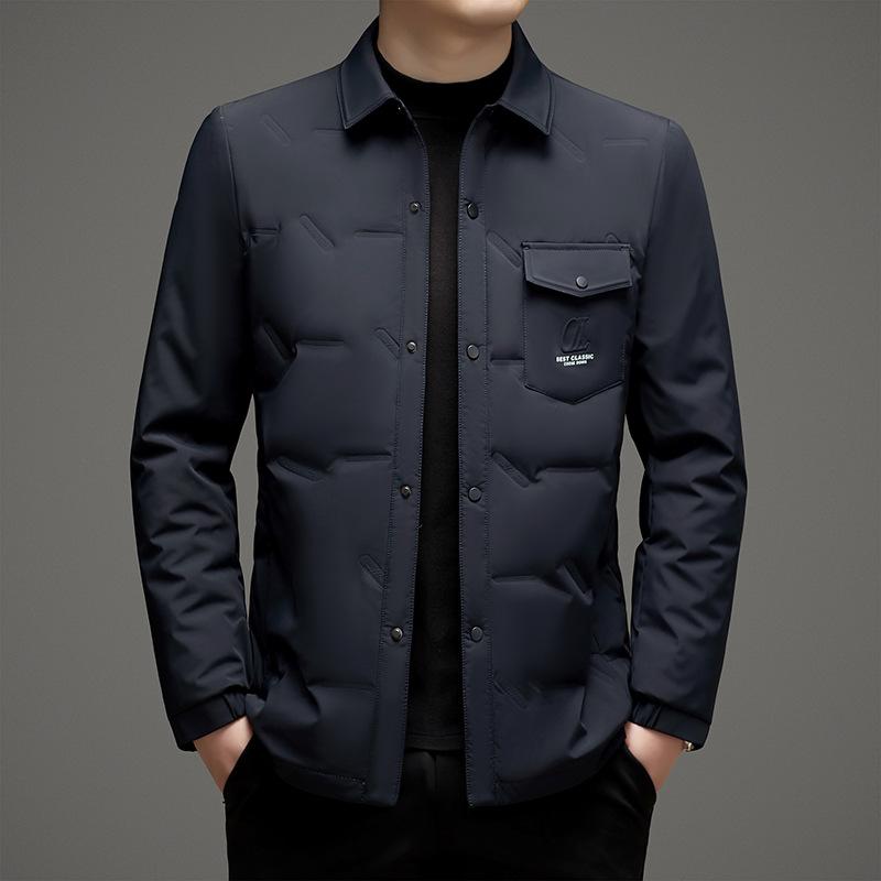 Осенне-зимняя мужская молодежная короткая модная куртка-пуховик — фото 3