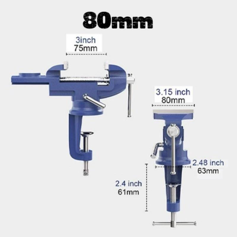 60mm 70mm 80mm Ragum Clamp Vice Swivel Base Table Vise Clamp Heavy Duty Woodworking Clamp Table Work Bench