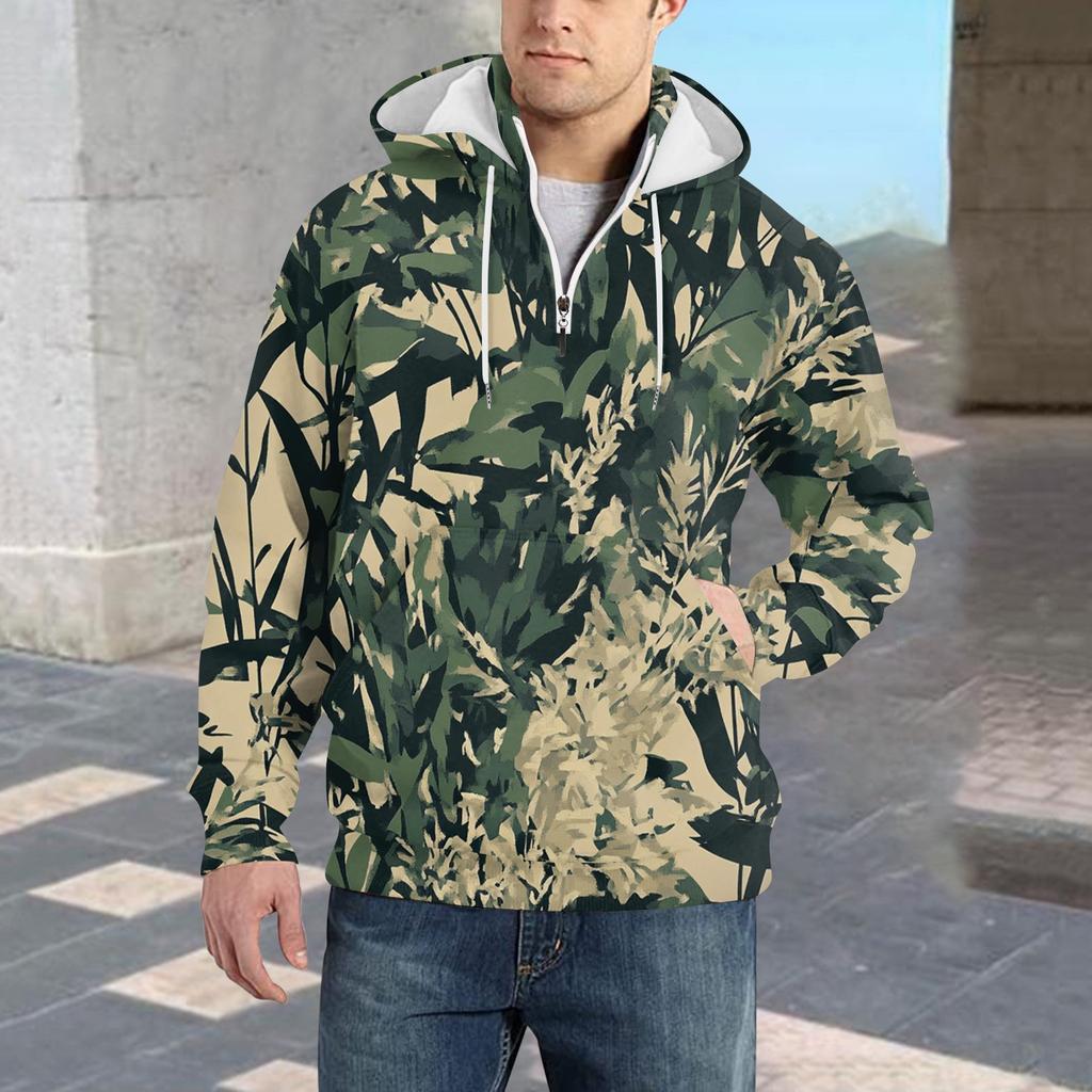 Spring And  Men's Standing Collar Sweatshirt Is Outdoor Casual Sweaters Tops