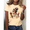 Streetwear 90s Women's Casual Graphic T-Shirt Dramatic Print with Wine Print Short Sleeve T Shirt Clothing Top Tee