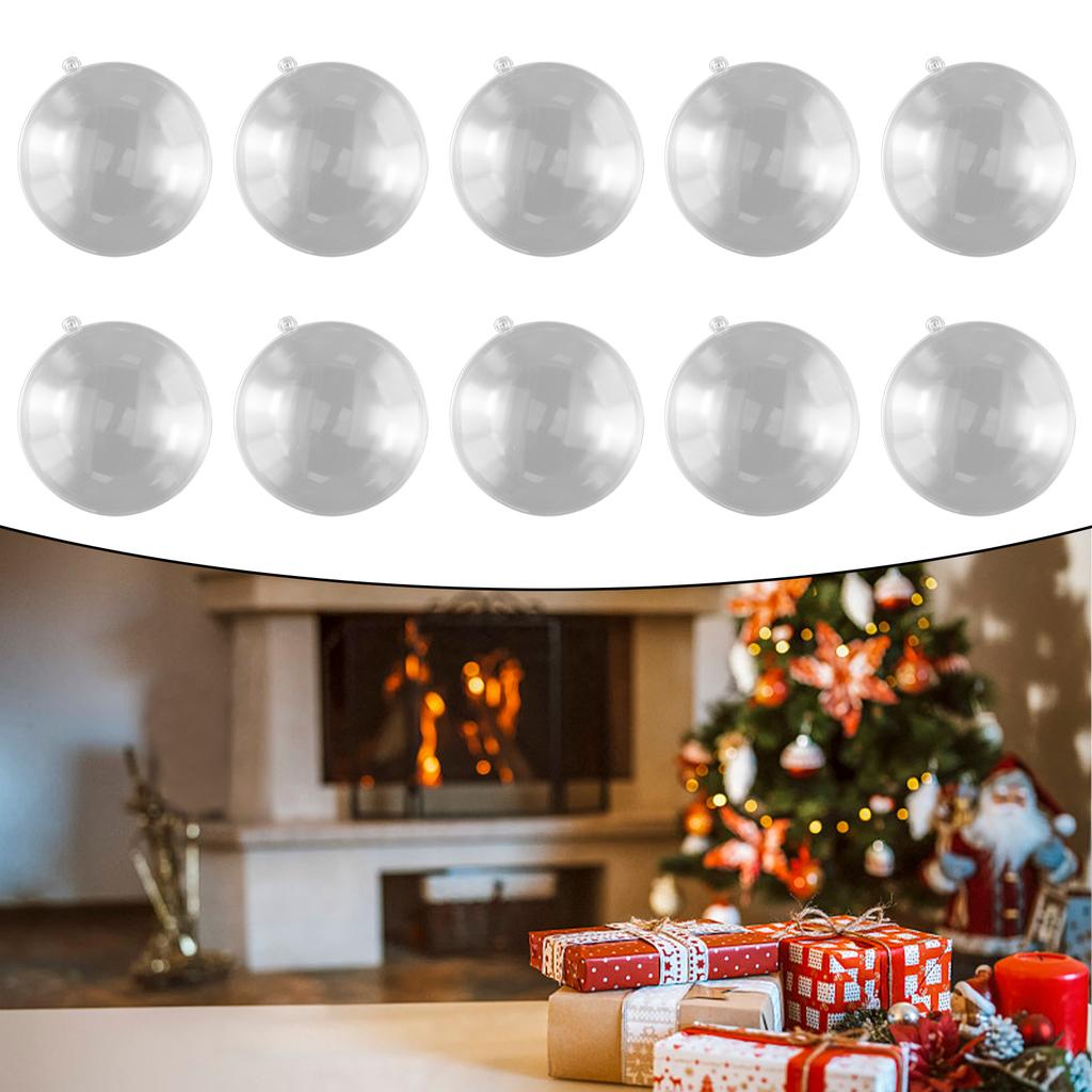 10pcs Plastic Clear Flat Ball Home Decor Wedding Candy Christmas Gifts Box 7-11cm DIY Ornament Garden Bauble Jewelry Gifts