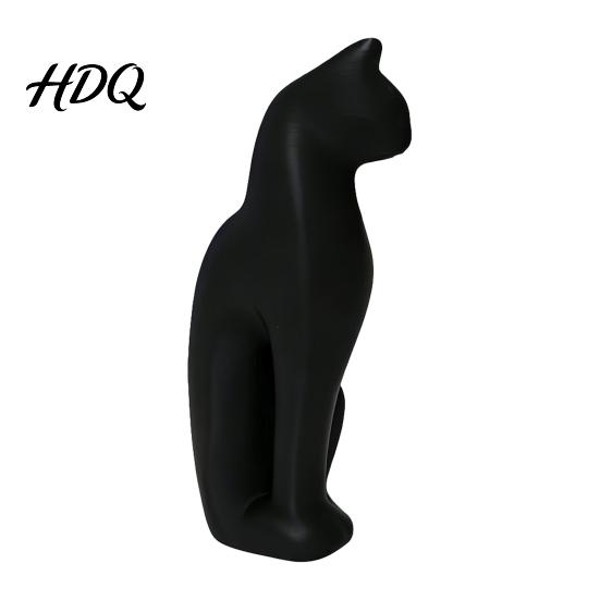 Durable Cat Decoration 3D Printed Kitten Sculpture Minimalist Ornament Matte Geometric Design чёрный