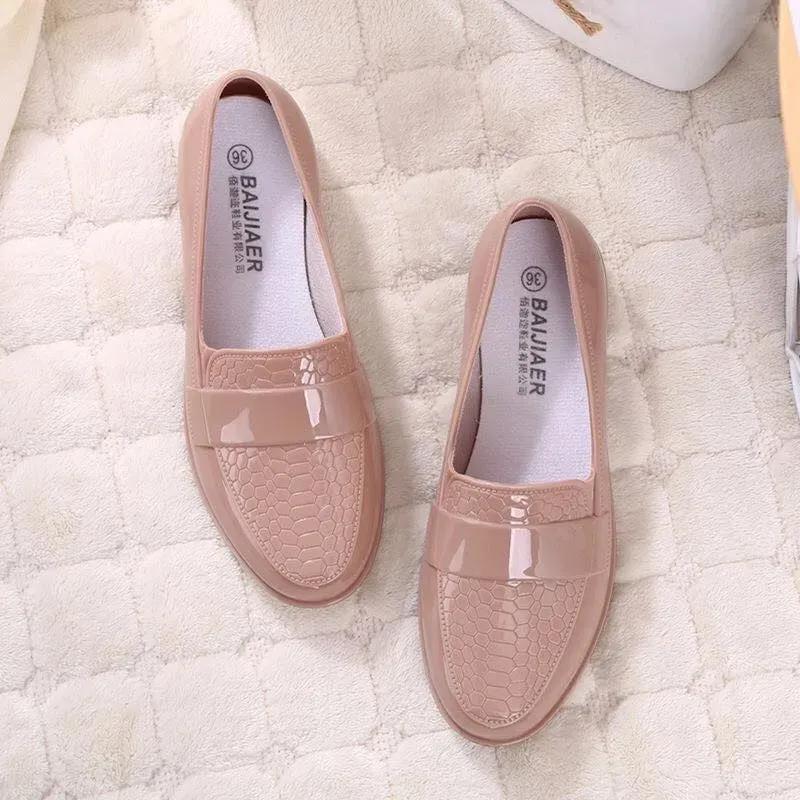 

WTEMPO Большие размеры, однотонные, повседневные, из ПВХ, с вырезами, женские, водонепроницаемые, нескользящие, мягкие, с толстым каблуком, рабочие туфли 40 хаки