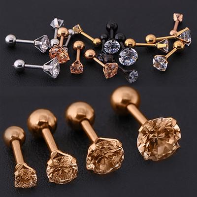 Unisex Rhinestone Chrząstka Tragus Bar Helix Górny kolczyk Stud Biżuteria na prezent