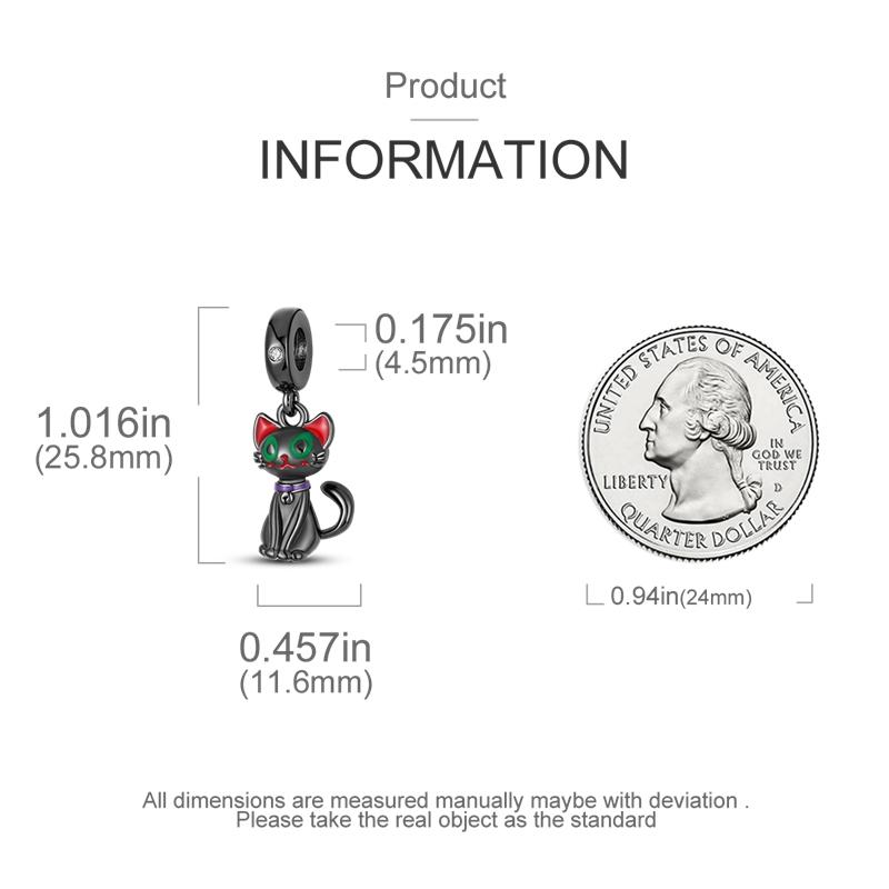 Copper Cat Pumpkin Black Series Charms Beads Pendant Fit Original Fine Bracelets Diy Jewelry Gifts