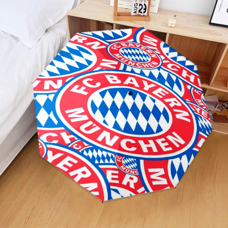 1PC Munich FC Crest Printed Umbrella Folding Umbrella, Automatic Umbrella 8-Frame for Travel, Camping Fan Gifts Christmas Gifts