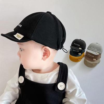 Summer Baby Baseball Cap Solid Color Letter Embroidery Baby Boy Girl Hat Short Brim Adjustable Infant Toddler Peaked Hats