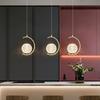 Nordic Lustre Copper Crystal Ball 2M Pendant Lights Modern LED Hanging Lamp For Living Bedroom Bedside Decor Chandelier Lighting