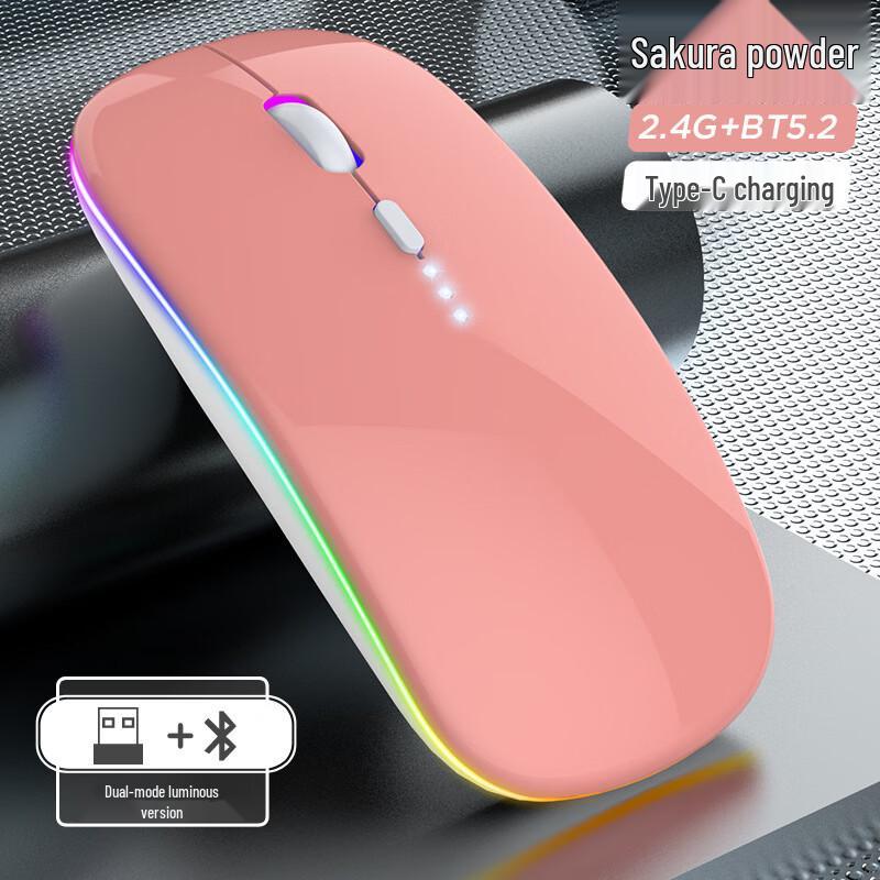 OLOEY Rechargeable Bluetooth Silent Mouse with LED and Battery Display