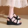Women's Roman Sandals, Summer Style Platform Sole One-strap Versatile Fashionable Wedge Heel, Elegant Style
