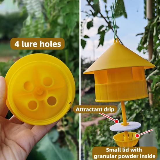 Fruit Fly Trap Outdoor Hanging Drosophila Trap Reusable Fruit Flies Cather Jar Melon Fly Trap for Orchard Vegetable Garden