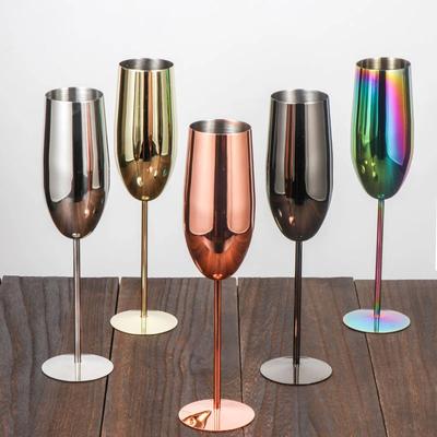 Gobelet en Acier Inoxydable 304 Verres à Champagne Verre à Cocktail Original Créatif Incassable Métal Restaurant Verre à Champagne Vin