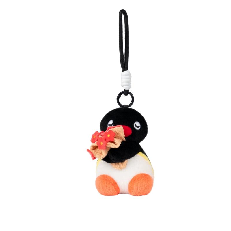 Pingu Family Pingu Pinga Floral Hat Bouquet Plush Set Original Collectible Stuffed Doll Gift Home Decoration 12cm