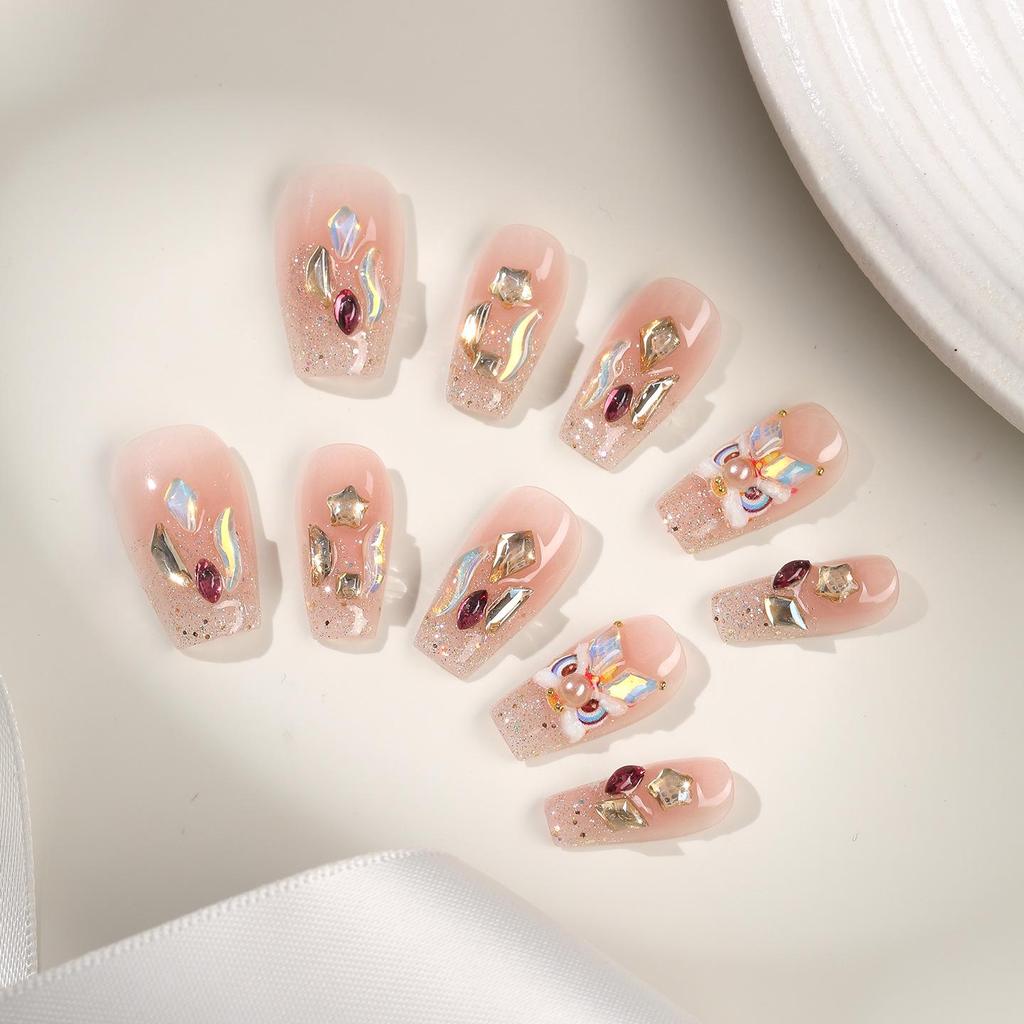 Zhuoshimei Lucky Lion Handmade Luxury Whitening Nail Stickers: Elegant New Year Nail Art