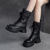Fashion GKTINOO 2025 New Hollow-out Breathable Summer Mid-calf Boots Fashion Women's Shoes Genuine Leather Thick Soled Sandals