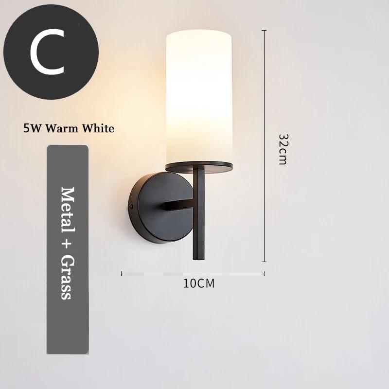 Nordic retro LED wall lamp American classic fabric lamp Bedroom lighting Living room sofa Corridor staircase Interior decoration